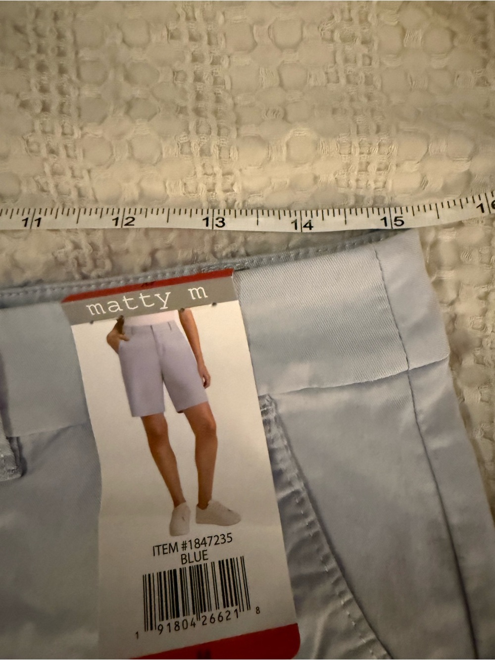 Matty M Light Blue Flat-Front Women’s Shorts - Picture 5 of 6